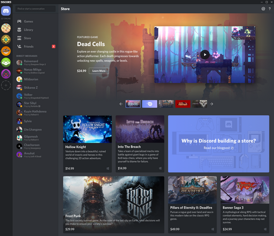 人気チャットツール「Discord」、PCゲームストア機能を発表！―Discord Nitroでの月額サブスクリプションも