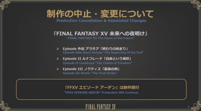 『ファイナルファンタジーXV』DLC3つの制作中止や田畑Dの離脱が発表―アーデン編は制作続行