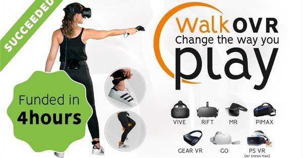 安価なウェアラブルVR歩行デバイス「WalkOVR」Kickstarter開始―スタートから4時間余りで目標達成