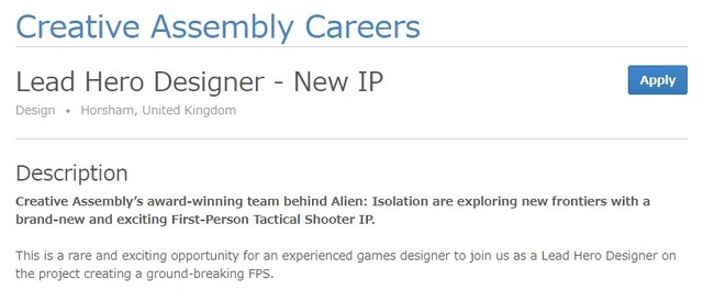 『Total War』シリーズ開発のCreative Assemblyが「ヒーロー」の登場する完全新作FPSの求人を掲載
