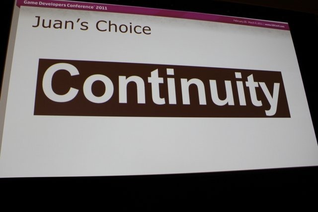 GDC初日の10:00から開催された「Social and Online Game Design 2010 A Year in Review」は、カジュアルゲームの分野で造詣の深い、Nick Fortugno氏(CCO Playmatics)とJuan Gril氏(Joju Games)が、2010年に見つけたイノベーティブなゲームデザインを紹介するというセッ