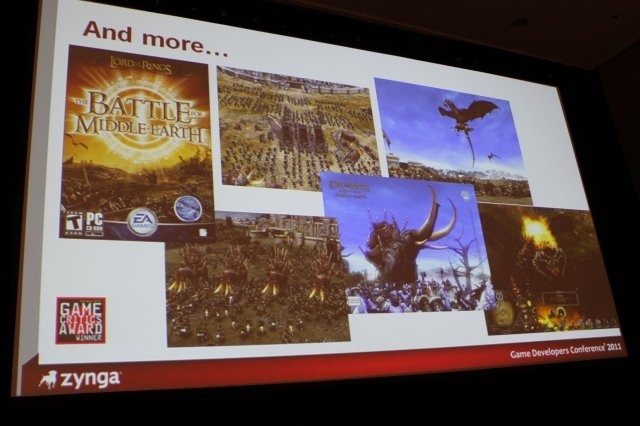Game Developers Conference初日のSocial and Online Game Summitの一つとして13:45〜14:15で開催されたのが「Click Zen: Zynga’s Evolution from FarmVille to CityVille」です。飛ぶ鳥を落とす勢いのジンガが最新の大ヒット作『CityVille』を語るということで広い会