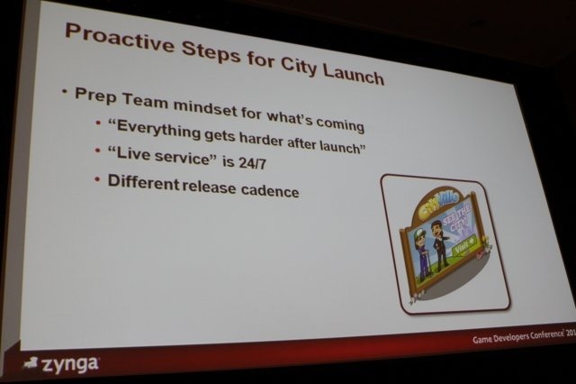 Game Developers Conference初日のSocial and Online Game Summitの一つとして13:45〜14:15で開催されたのが「Click Zen: Zynga’s Evolution from FarmVille to CityVille」です。飛ぶ鳥を落とす勢いのジンガが最新の大ヒット作『CityVille』を語るということで広い会