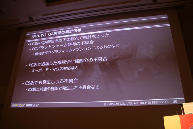 PC版『MONSTER HUNTER: WORLD』開発舞台裏―PCという多種多様な環境におけるQAを語るCEDECセッションレポ【CEDEC 2019】