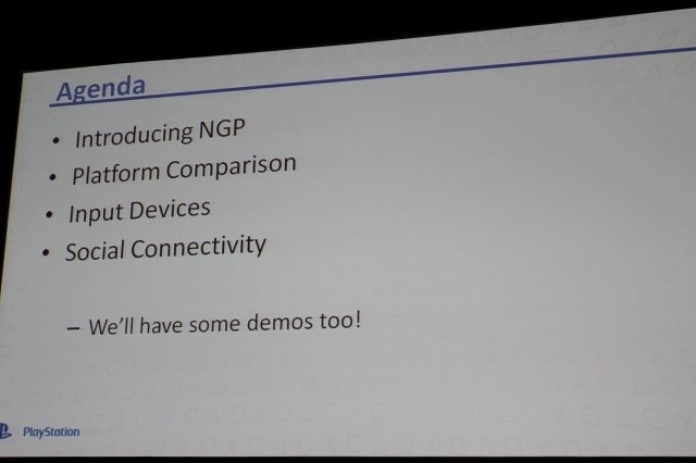 ソニーが1月下旬に発表したPSPの後継機に当たるNGP(Next Generation Portable)。ソニーは2日午後の「Next Generation Portable Entertainment System(Codename: NGP)」と題したセッションで初めて米国でお披露目しました。