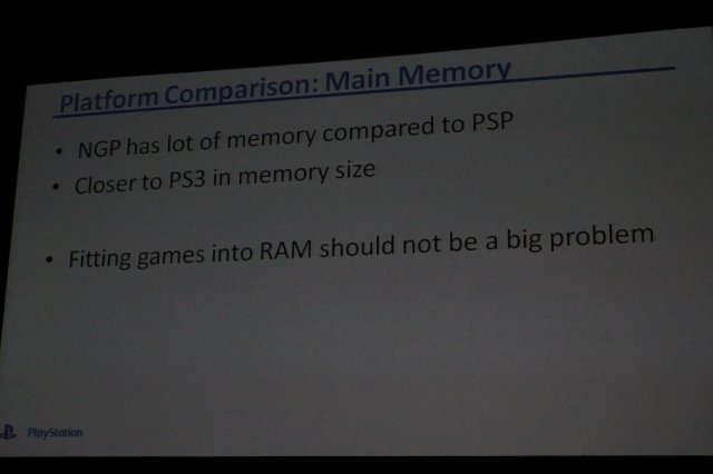 ソニーが1月下旬に発表したPSPの後継機に当たるNGP(Next Generation Portable)。ソニーは2日午後の「Next Generation Portable Entertainment System(Codename: NGP)」と題したセッションで初めて米国でお披露目しました。