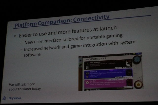 ソニーが1月下旬に発表したPSPの後継機に当たるNGP(Next Generation Portable)。ソニーは2日午後の「Next Generation Portable Entertainment System(Codename: NGP)」と題したセッションで初めて米国でお披露目しました。