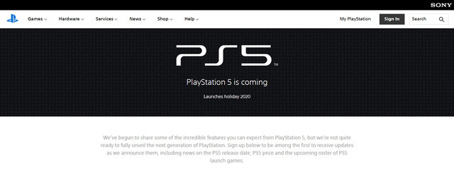 英国のPlayStation公式サイトに「PS5」のページが登場！