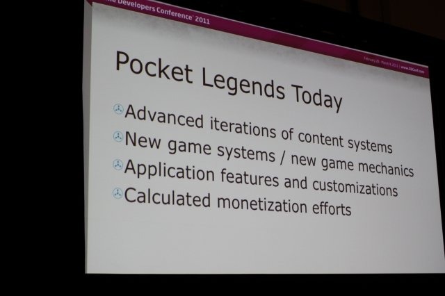 Spacetime StudiosのCinco Barnes氏は2日、同社が手掛けたiPhoneでの最初のMMORPG『POCKET LEGENDS』の開発と運営を振り返り、どのようにモバイルでMMOを実現するかについて講演しました(「Adapting the MMO to a Mobile Gaming Platform」)。