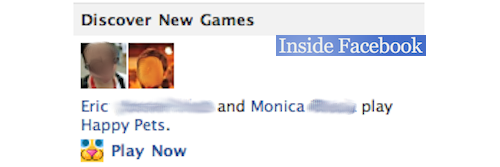Facebookが新しい「Discover New Games」(新しいゲームを見つけよう)というサイドバーをテストしているそうです。Inside Facebookが伝えています。