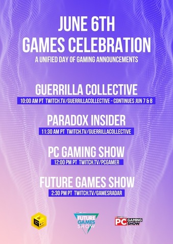 「PC Gaming Show」も含まれる大規模ゲーム紹介プログラム「Games Celebration」が6月7日に配信決定