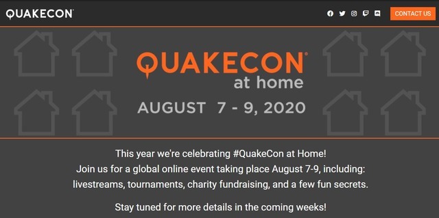 2020年「QuakeCon」はオンラインイベント「QuakeCon at home」に―開催は2020年8月7日から9日まで