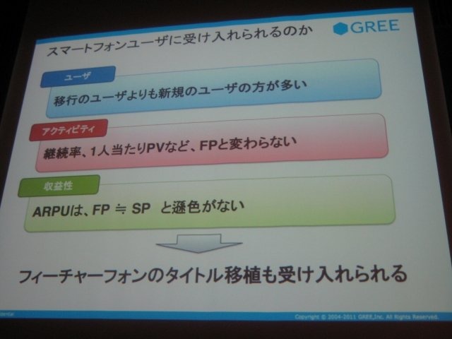 スマートフォン2011春の2日目、グリー株式会社 メディア開発本部 ソーシャルアプリケーション統括部 第3プロダクション グループリーダーの伊野友紀氏は「GREEにみるスマートフォン向けソーシャルアプリ開発〜技術×クリエイティブ×ビジネス〜」と題して、各社がしのぎ