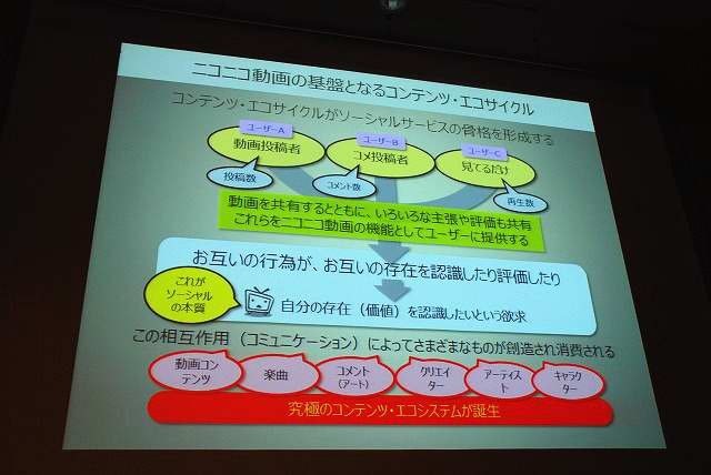 3年連続の講演となり、OGCの常連となった感のあるニワンゴ・杉本誠司社長。おなじみ「ニコニコ動画」運営元の社長で、ひろゆき氏と並んでメディアに登場する機会も多い人物です。その杉本氏は今回「ニコニコ動画にみるメディア変革時代」と題して講演し、ネット（ソーシ