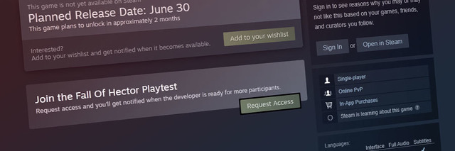 キーの用意なしでSteamでのテストプレイが可能に―「Steam Playtest」正式リリース