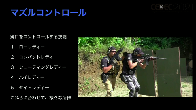 ゲームでプロの兵士に「リアル感」を持たせる動作とは？専門家が徹底実演解説する「銃器と装備、戦術戦技」【CEDEC2021】