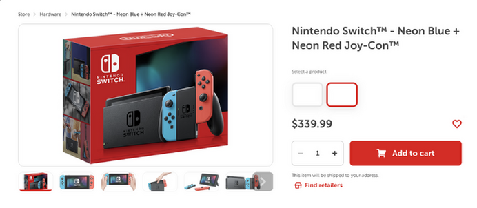 米任天堂のスイッチ本体およびアクセサリー新価格判明―現行モデル40
