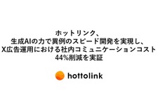 ホットリンクが生成AI活用戦略第1段階の成果を公開―X広告出稿の作業時間約4割削減など効率化に成功