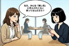 推し活の月平均支出額・afb調査【4コマ漫画で要点整理】 画像