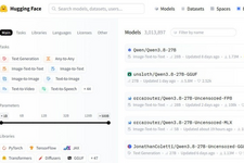 Qwen3.8-27B派生版が大量発生、トレンド上位埋め尽くす。10件は「無検閲版」で過半数（生成AIクローズアップ）