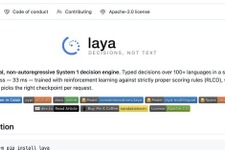 新種の“判断だけAI”が無料で使える「Laya」がオープンソースで登場。Jevの約7.8倍高速（生成AIクローズアップ）