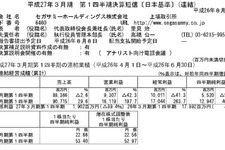 セガサミーHD、平成27年3月期第1四半期決算を発表 ― パッケージ販売本数が前期同期実績を上回るも減収減益 画像