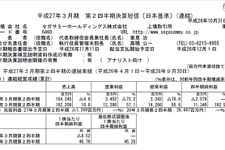 セガサミーHD、平成27年3月期第2四半期決算を発表 ― 営業利益72％減 画像