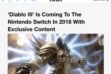 スイッチ向け『Diablo III』情報がWeb版フォーブスに一時掲載―『ゼルダの伝説』コラボアイテムの画像も 画像