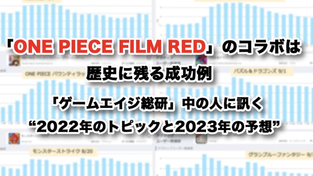 「ONE PIECE FILM RED」のコラボは歴史に残る成功例―「ゲームエイジ総研」の中の人に訊く“2022年のトピックと、2023年の予想” 画像