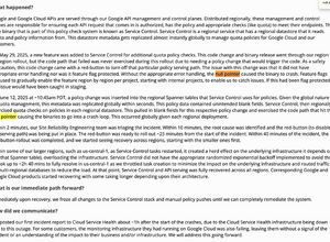 原因はヌルポ。Google Cloudの大規模障害、原因は管理システムのヌルポインタ参照 画像