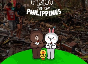 LINE、台風30号によるフィリピンの被災者支援スタンプ「Pray for the Philippines」を全世界で提供開始 画像