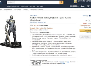 Amazon、ゲームキャラの3Dプリンタ製フィギュアを販売開始　カスタマイズも可能 画像