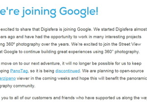 グーグル、360°パノラマ画像を提供するスタートアップのDigisferaを買収 画像
