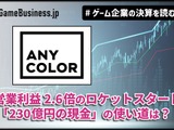 「にじさんじ」のANYCOLOR、営業利益2.6倍のロケットスタート―好調の裏で問われる「230億円の現金」の使い道【ゲーム企業の決算を読む】 画像