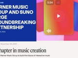 SunoとWarner Music Groupとの提携はUdioとUMGに近い展開か。無料アカウントは既にダウンロード不可。AI音楽制作はこれからどう変わる？（CloseBox） 画像