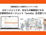 インタビュー記事制作を87%効率化―AI編集エージェント「sonata」が正式版に 画像