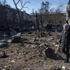 ロシア軍の侵攻で被害を受けたキエフ市内の住居（Photo by Chris McGrath/Getty Images）