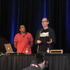 GDCの壇上にZyngaからMike Perry氏とAbhinav Agrawa氏が立ちました。
