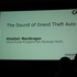 2014年3月21日、 『グランド・セフト・オートV』のオーディオプログラマー、Alastair MacGregorは「The Sound of Grand Theft Auto V」と題したGDC 2014のセッションで同作 の音声について語りました。