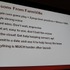 Game Developers Conference初日のSocial and Online Game Summitの一つとして13:45〜14:15で開催されたのが「Click Zen: Zynga’s Evolution from FarmVille to CityVille」です。飛ぶ鳥を落とす勢いのジンガが最新の大ヒット作『CityVille』を語るということで広い会